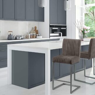 Julian Bowen Brooklyn Charcoal Grey Bar Stool in Pair