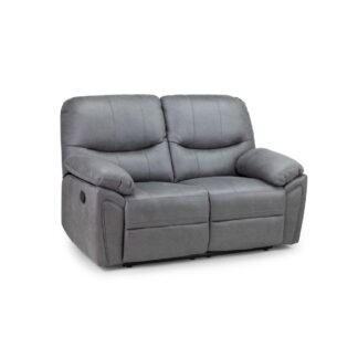 Emery Grey Leather Recliner 2 Seater Sofa