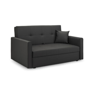 Burnsall Black Faux Leather 2 Seater Sofa Bed