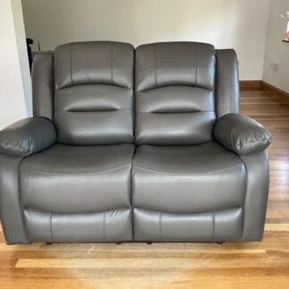 Ronan Grey Leather Electric Recliner 2 Seater Sofa
