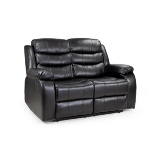Highgate Black Leather Recliner 2 Seater Sofa