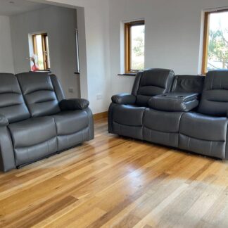 Ronan Grey Leather Electric Recliner 3+2 Sofa Set
