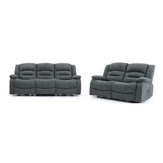 Ronan Graphite Fabric Electric Recliner 3+2 Sofa Set