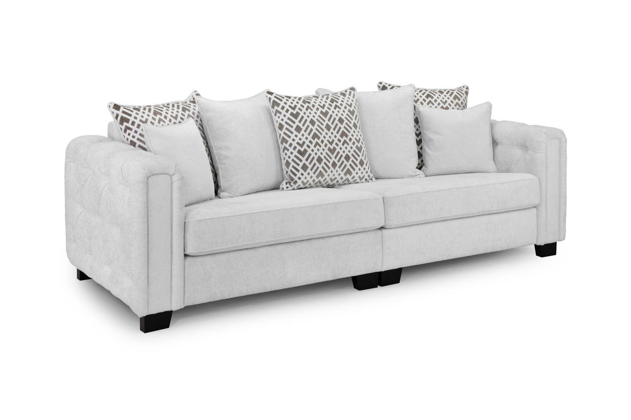 Ambrose Light Grey Fabric 4 Seater Sofa