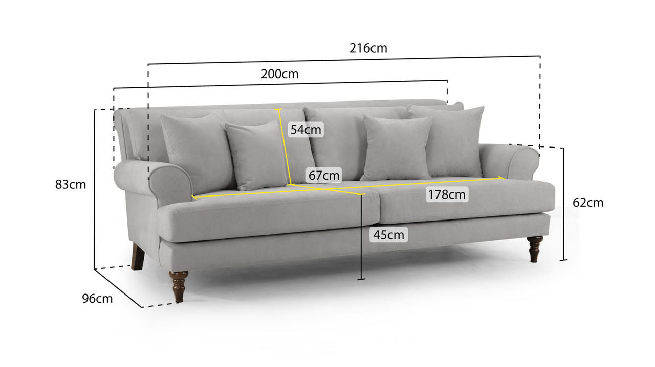Vinson Beige Fabric 4 Seater Sofa - Image 2