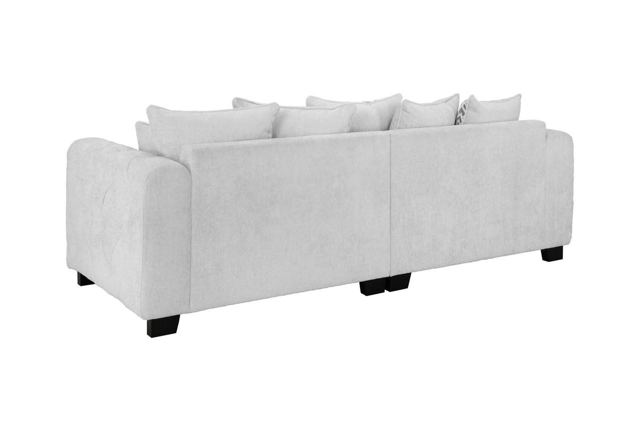 Ambrose Light Grey Fabric 4 Seater Sofa - Image 3