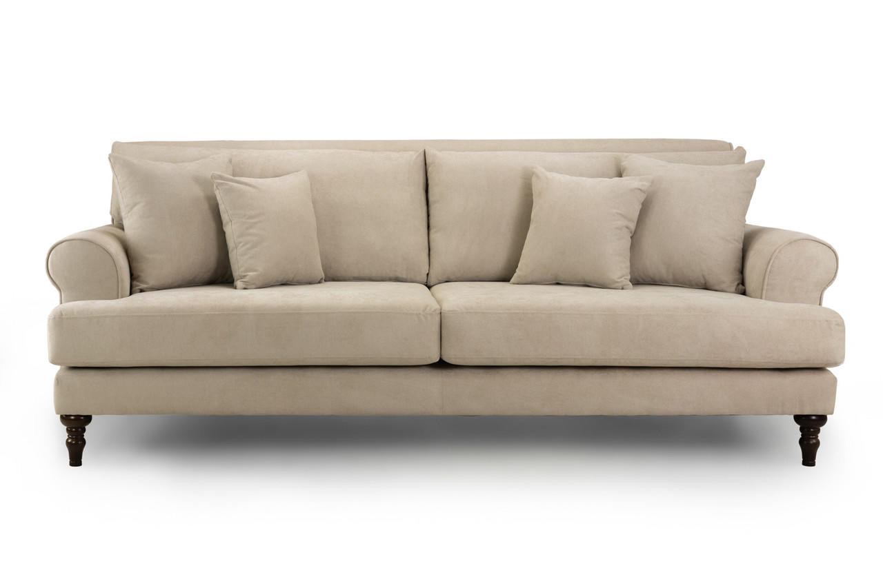 Vinson Beige Fabric 4 Seater Sofa - Image 3