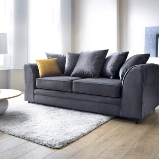 Ted Baker Velvet 3 Seater Sofa - Dark Grey