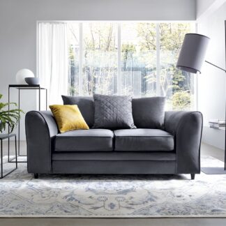 Ted Baker Velvet 2 Seater Sofa - Dark Grey Fabric
