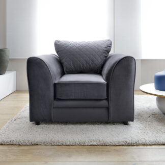 Ted Baker Velvet Armchair - Dark Grey