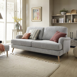 Ted Baker Harper Chenille 3 Seater Sofa - Light Grey