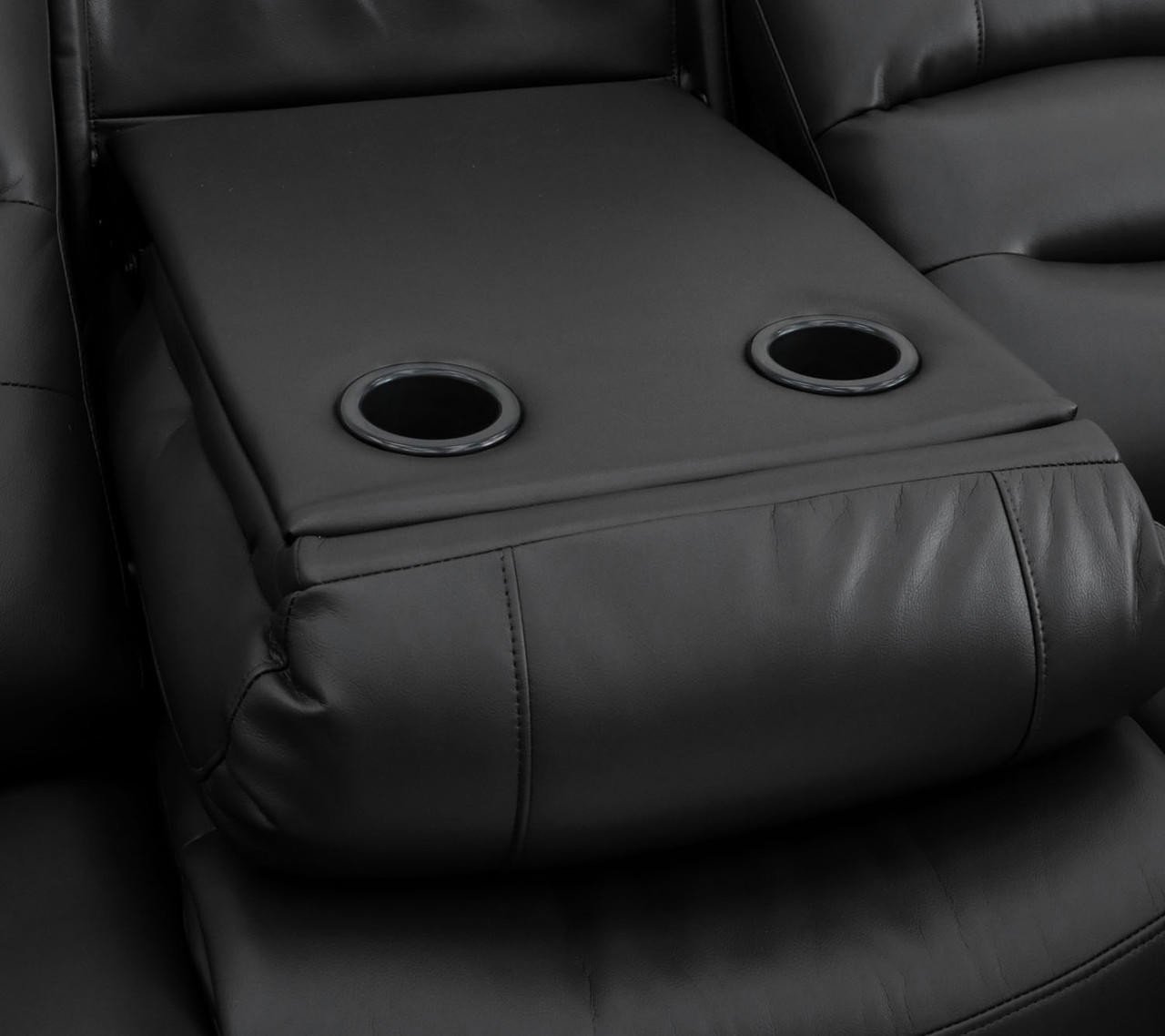 Ronan Black Leather Electric Recliner 3+2 Sofa Set - Image 7
