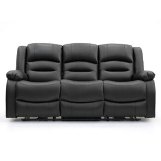 Ronan Black Leather Electric Recliner 3 Seater Sofa