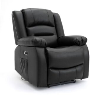 Ronan Black Leather Electric Recliner Armchair