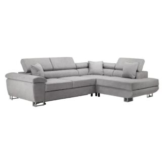 New Vinson Grey Fabric Right Hand Facing Corner Sofa Bed