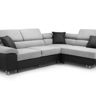 New Vinson Black and Grey Right Hand Facing Corner Sofa Bed
