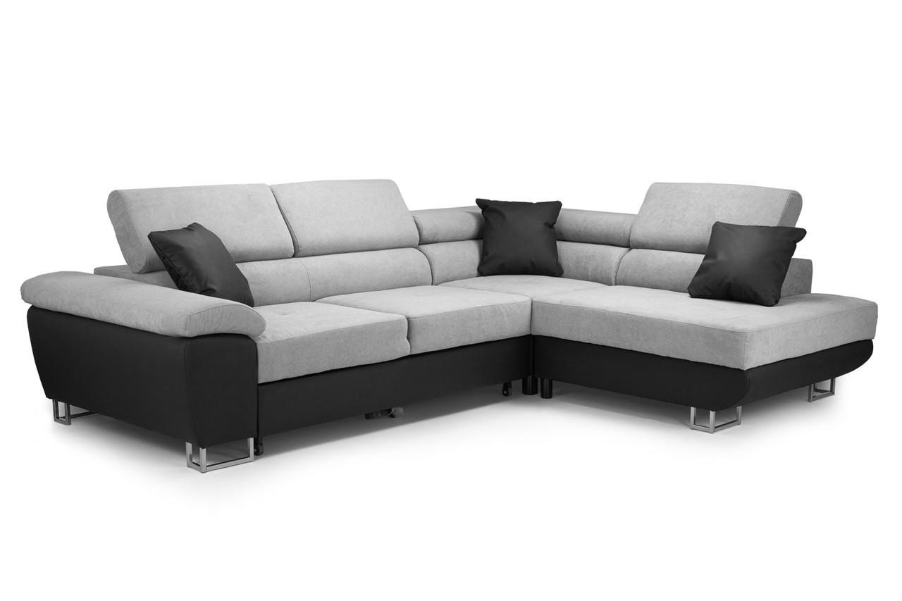 New Vinson Black and Grey Right Hand Facing Corner Sofa Bed