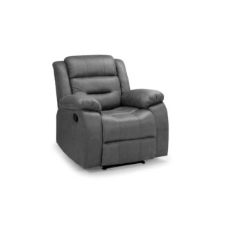 Cohen Grey Leather Electric Recliner Armchair