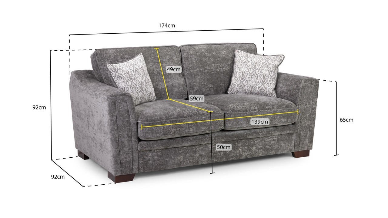 Trek Grey Fabric 2 Seater Sofa - Image 3