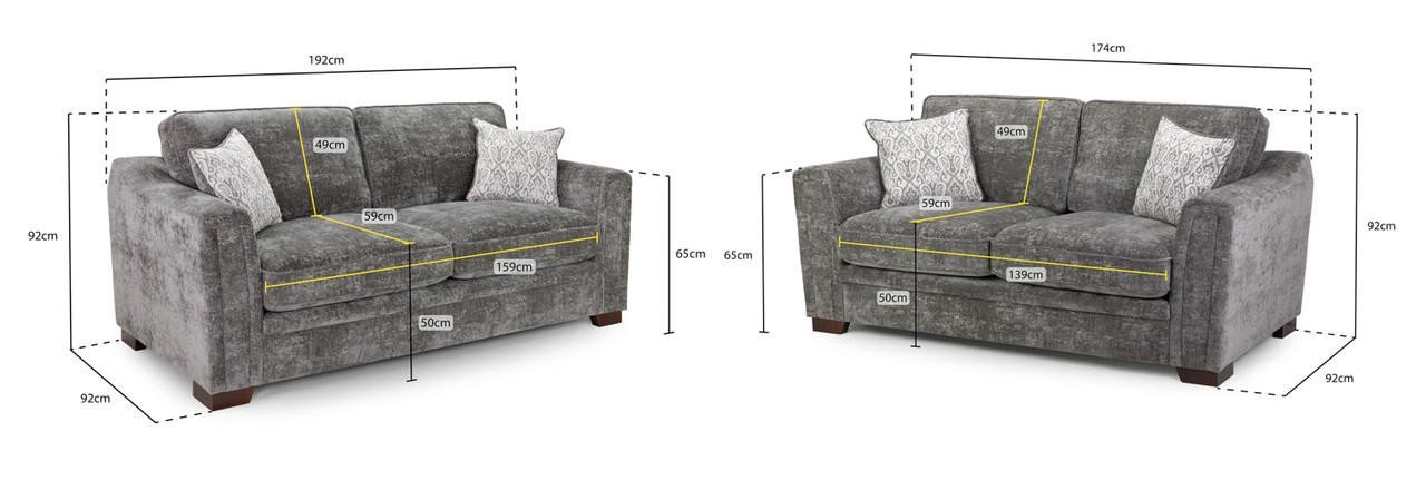 Trek Grey Fabric 3+2 Sofa Set - Image 3