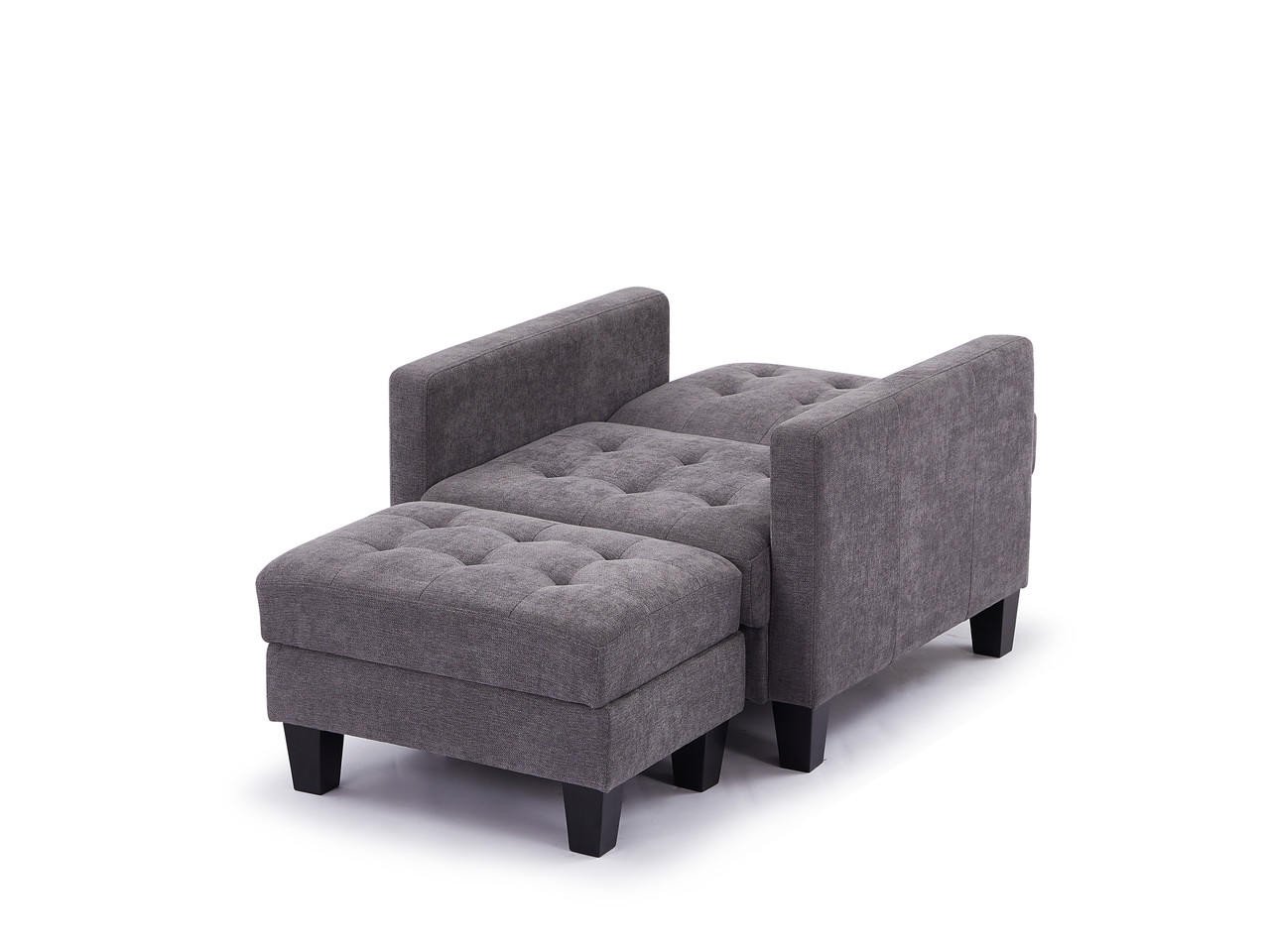 Thailand Dark Grey Fabric Armchair Sofa Bed - Image 4