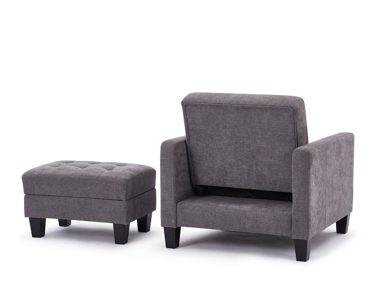 Thailand Dark Grey Fabric Armchair Sofa Bed - Image 5