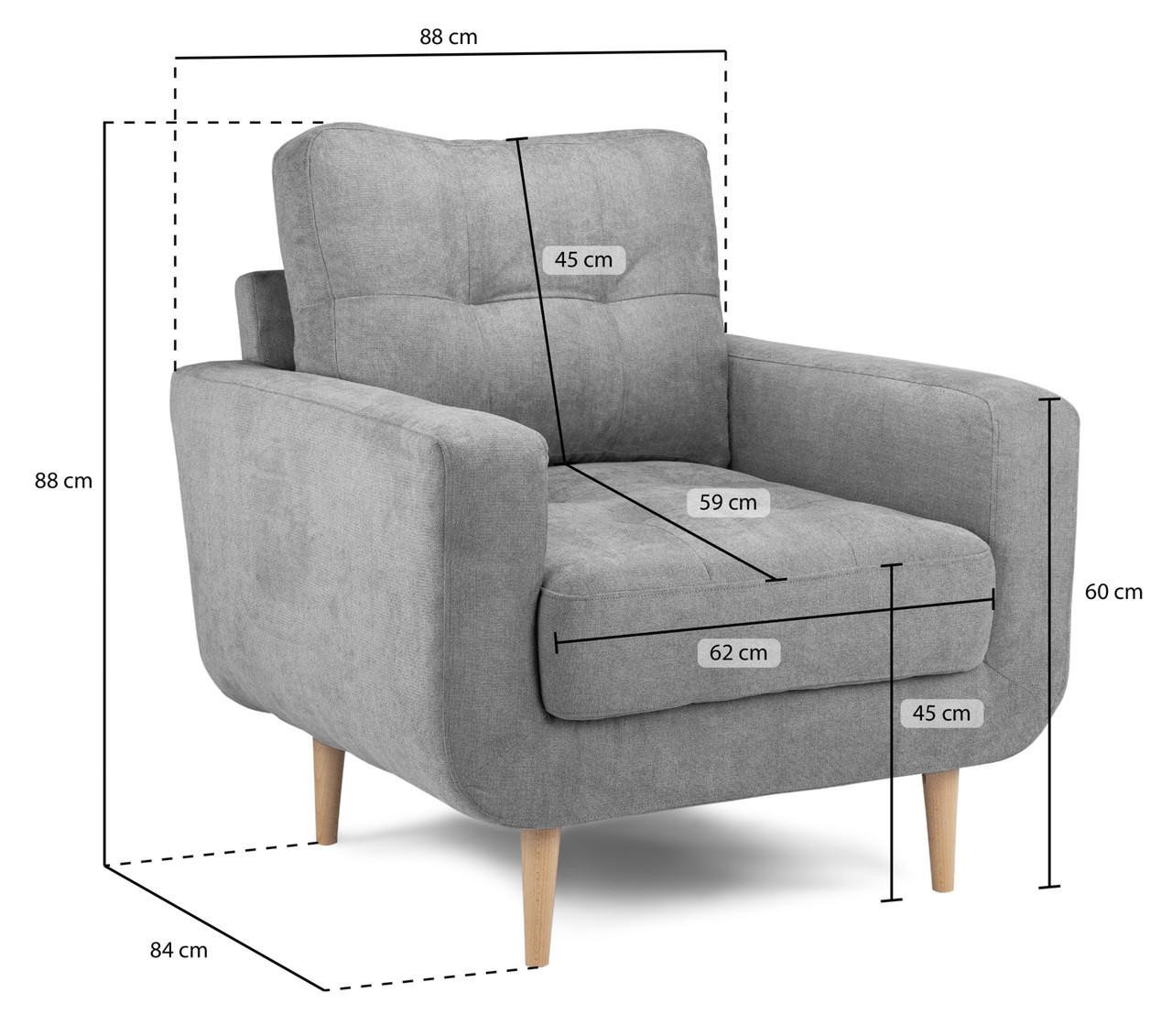 Orka Grey Fabric Armchair - Image 5
