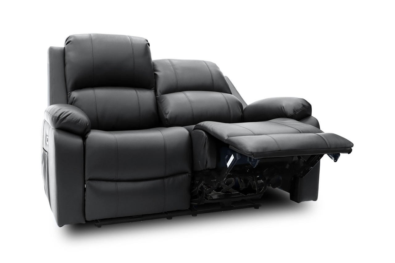 Jagger Black Leather Electric Recliner 2 Seater Sofa - Image 3