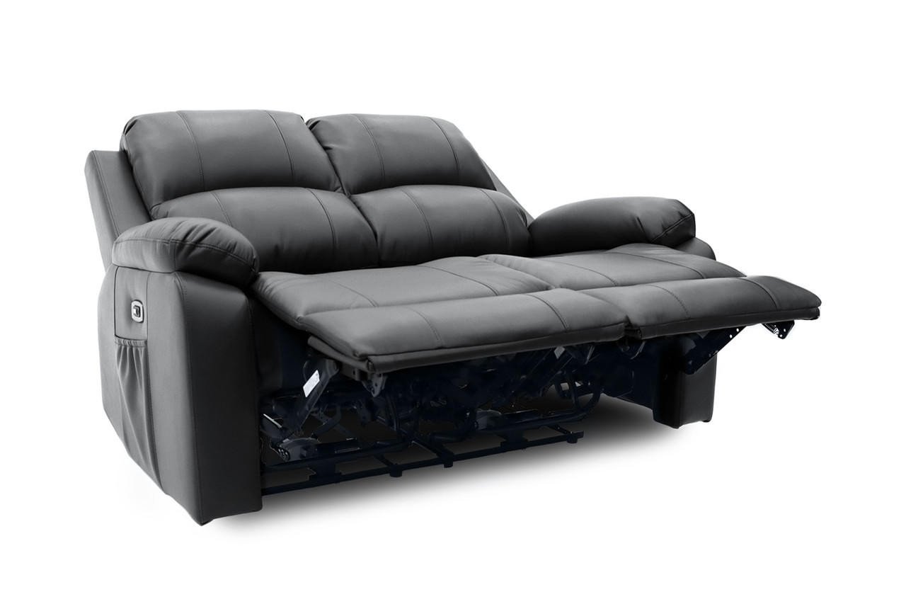 Jagger Black Leather Electric Recliner 2 Seater Sofa - Image 4