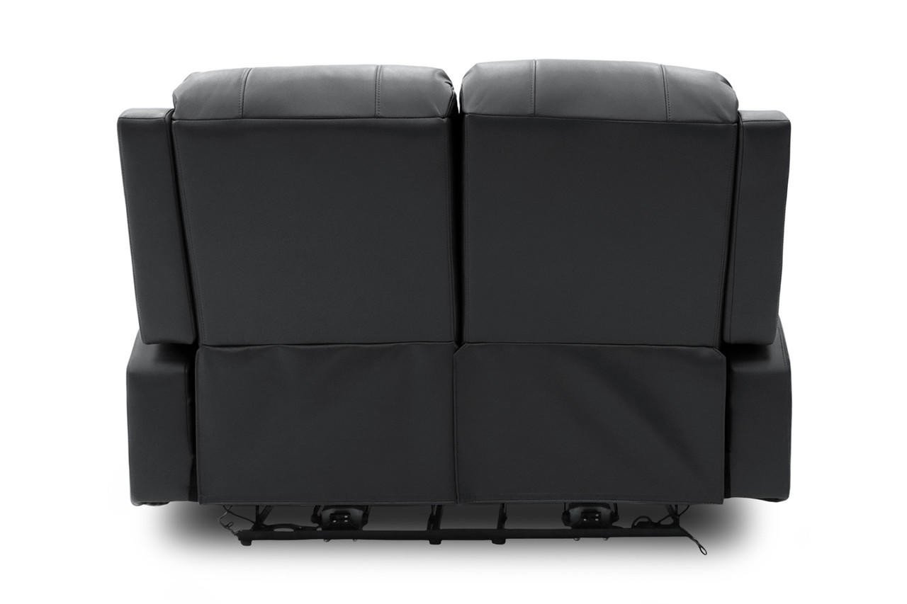 Jagger Black Leather Electric Recliner 2 Seater Sofa - Image 5