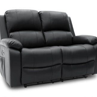 Jagger Black Leather Electric Recliner 2 Seater Sofa