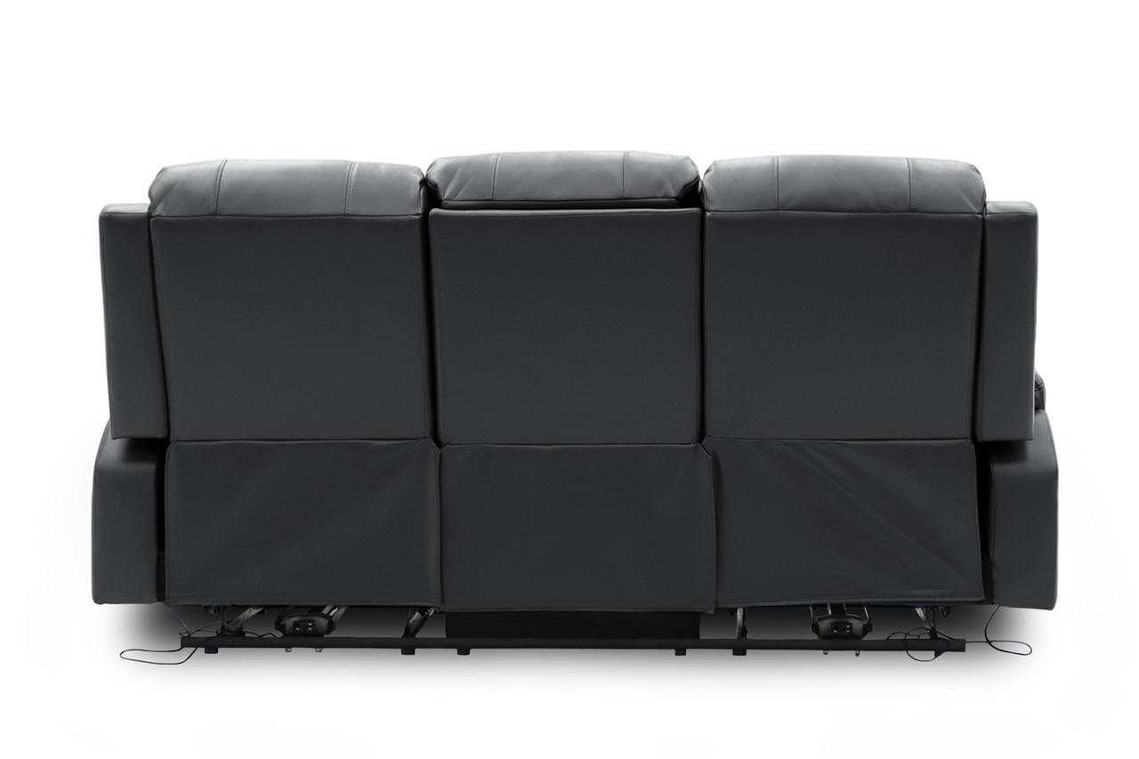 Jagger Black Leather Electric Recliner 3 Seater Sofa - Image 8