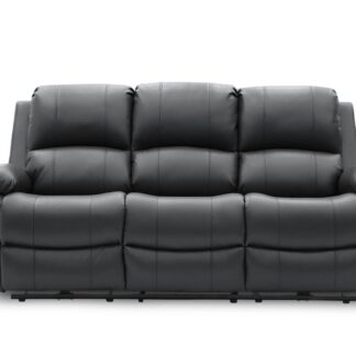 Jagger Black Leather Electric Recliner 3 Seater Sofa