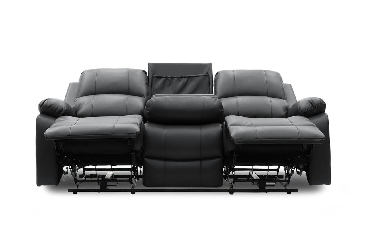 Jagger Black Leather Electric Recliner 3+2 Sofa Set - Image 6