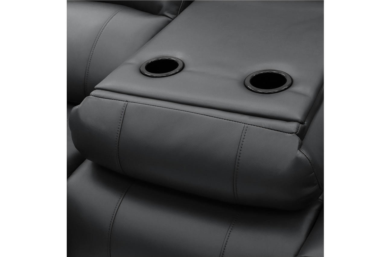 Jagger Black Leather Electric Recliner 3 Seater Sofa - Image 3
