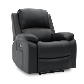 Jagger Black Leather Electric Recliner Armchair