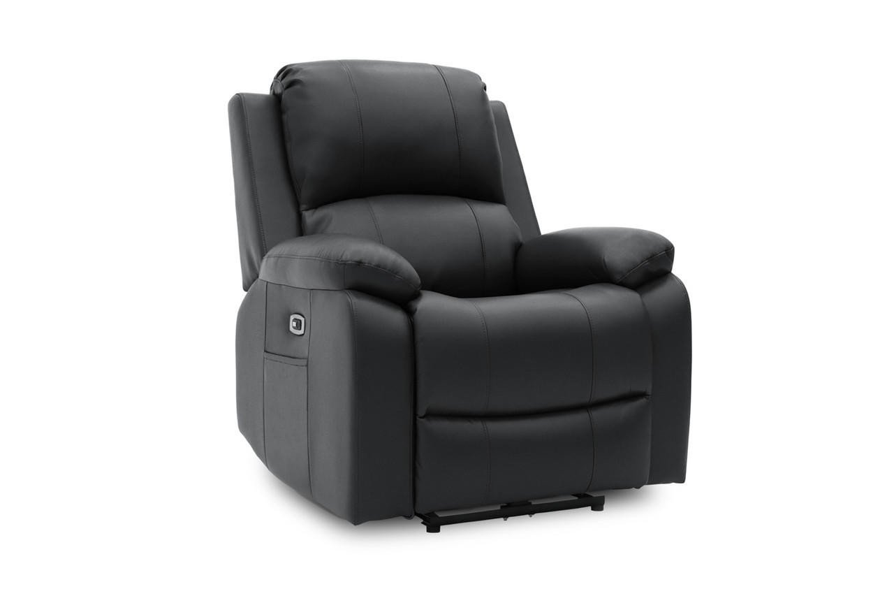 Jagger Black Leather Electric Recliner Armchair