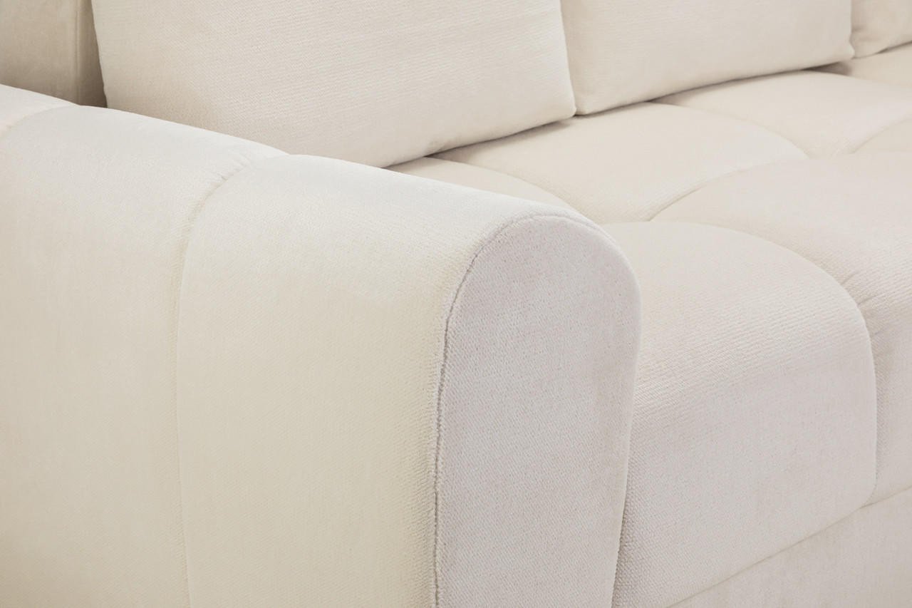 Tahiti Cream Fabric Universal Corner Sofa Bed - Image 4