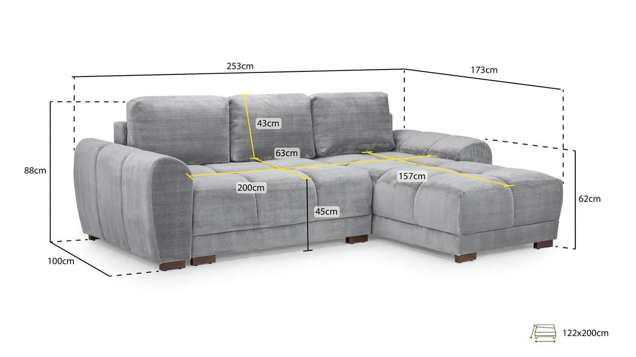 Tahiti Cream Fabric Universal Corner Sofa Bed - Image 7