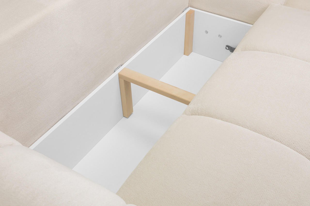 Tahiti Cream Fabric Universal Corner Sofa Bed - Image 5