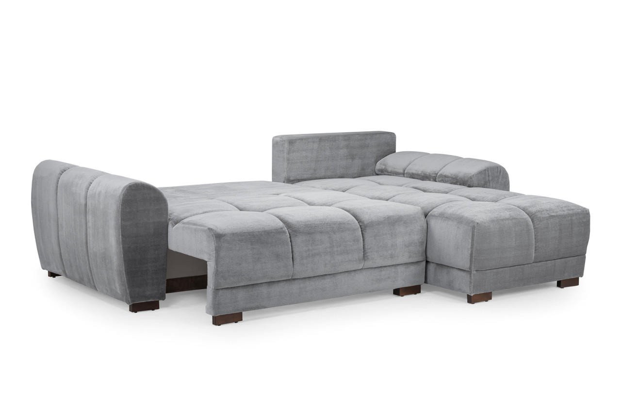 Tahiti Grey Fabric Universal Corner Sofa Bed - Image 2