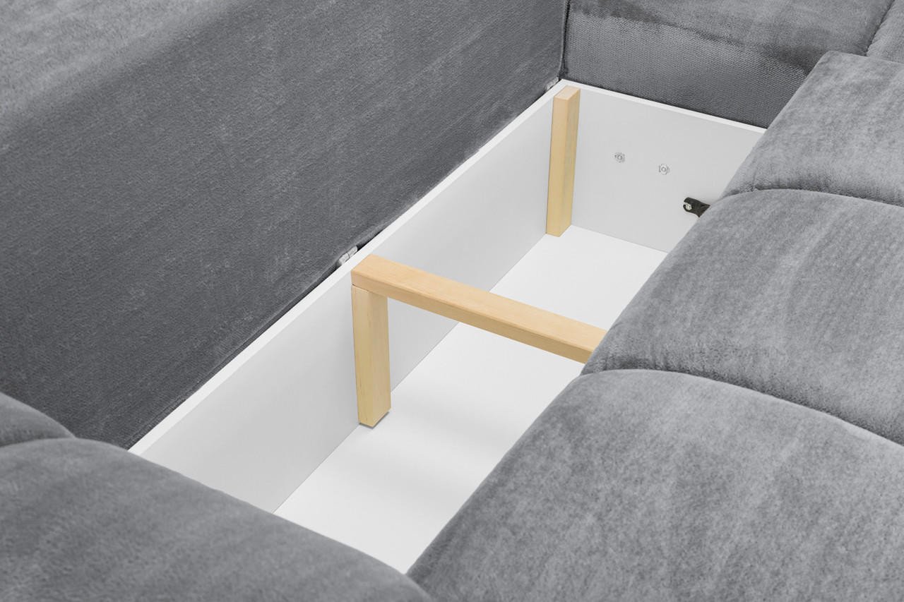 Tahiti Grey Fabric Universal Corner Sofa Bed - Image 6