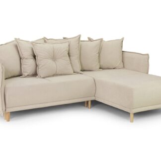 Iver Beige Fabric Universal Corner Sofa Bed