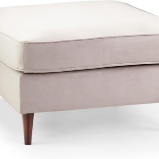 Barkham Plush Beige Fabric Footstool