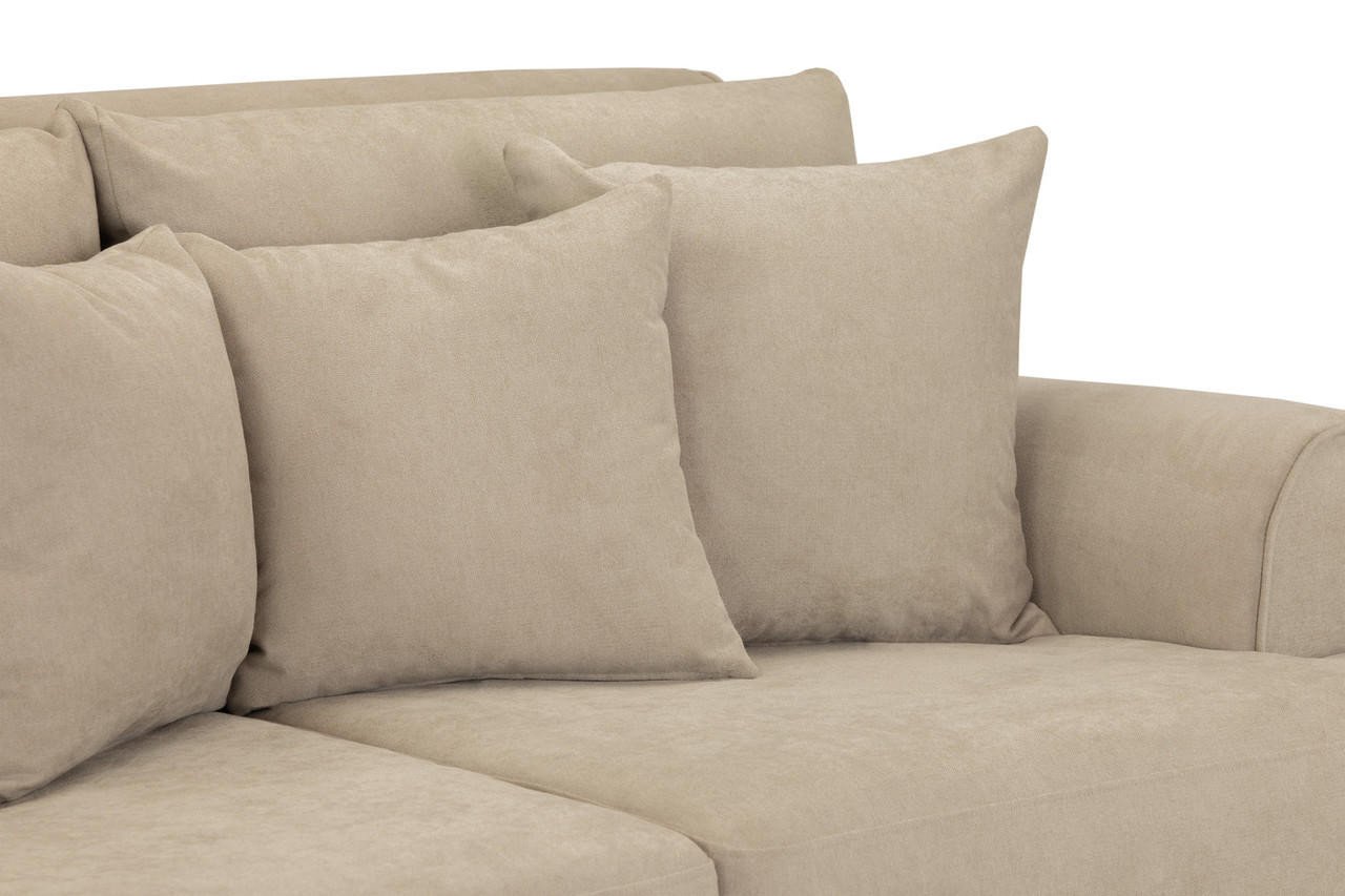 Vinson Beige Fabric 4 Seater Sofa - Image 7