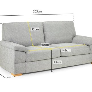New Falcon Silver Fabric 3 Seater Sofa