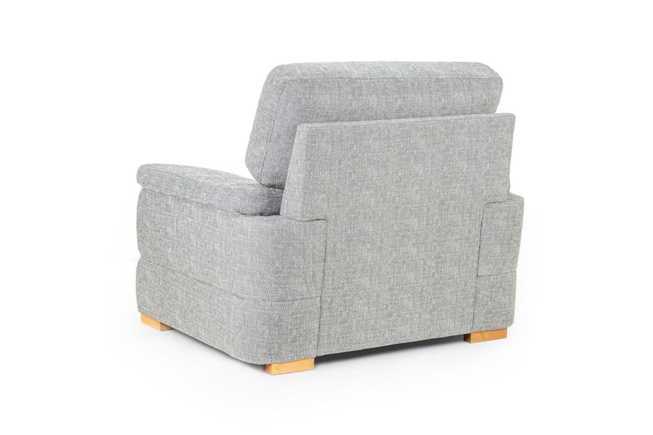New Falcon Silver Fabric Armchair - Image 2