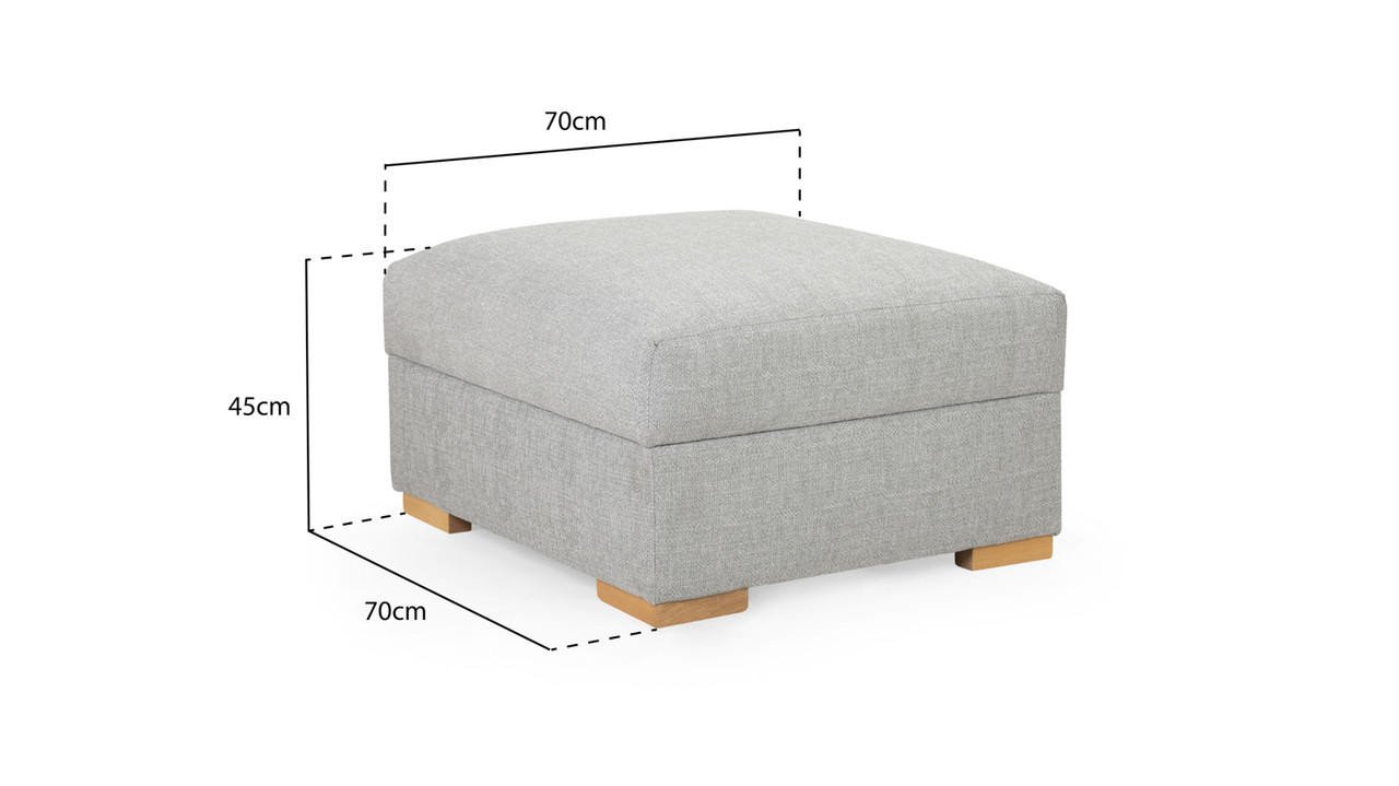 New Falcon Silver Fabric Footstool - Image 2