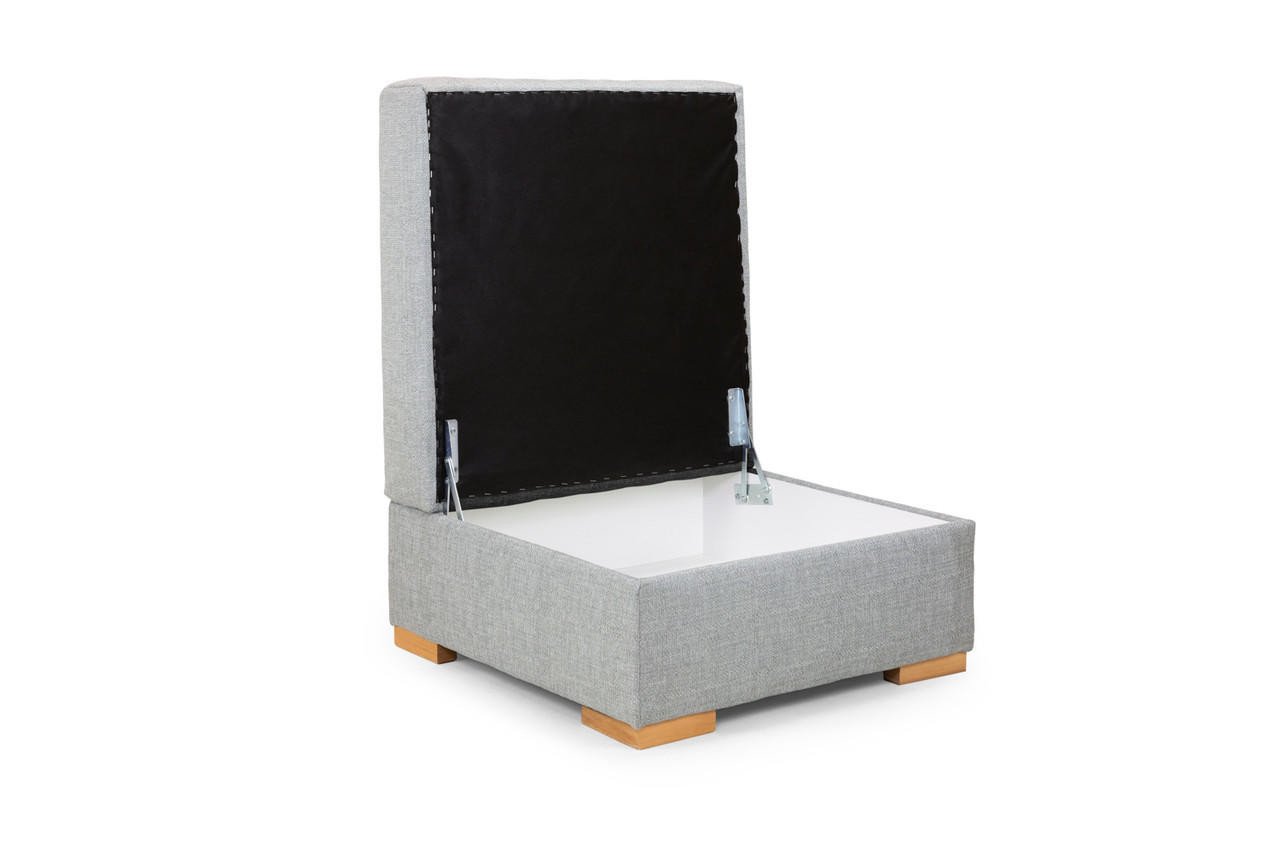 New Falcon Silver Fabric Footstool - Image 3