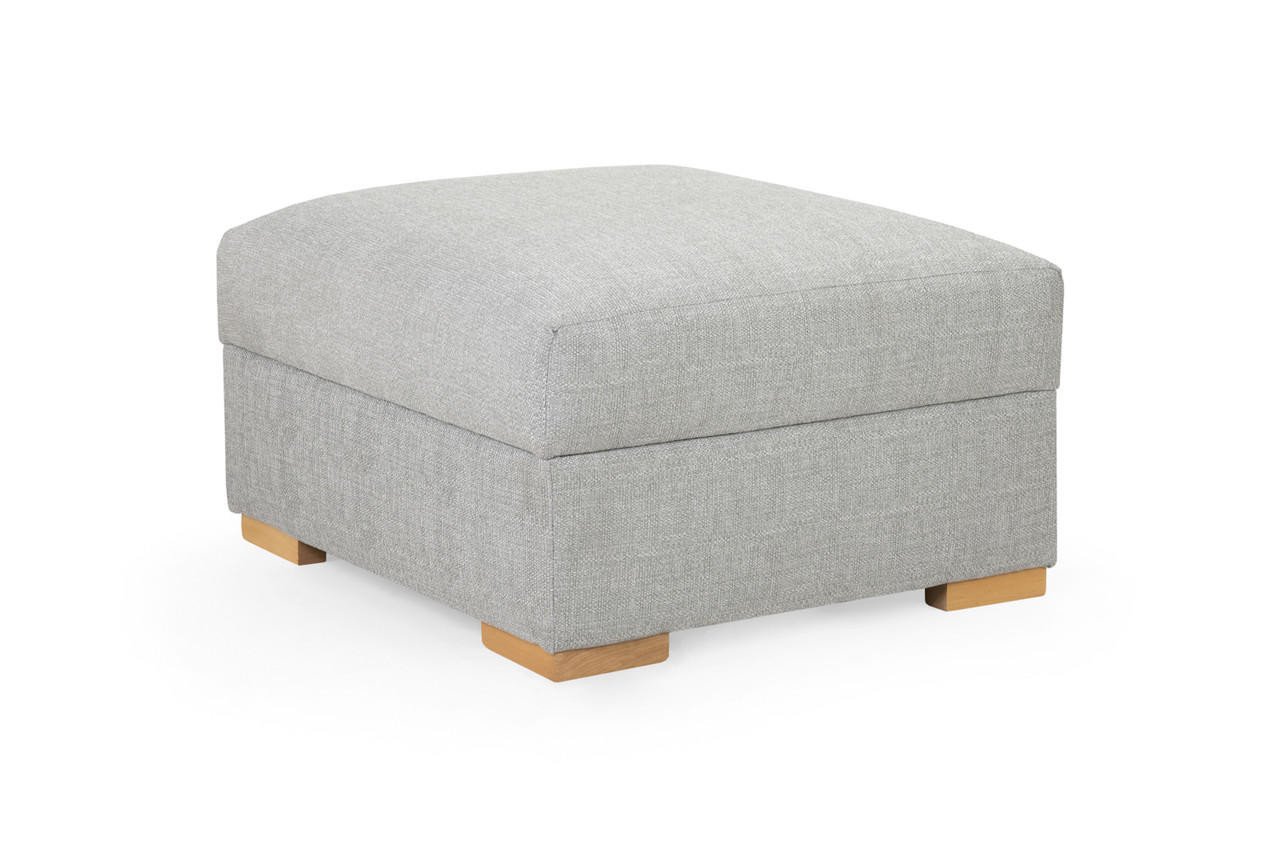 New Falcon Silver Fabric Footstool